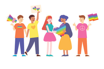 LGBTQ pride month banner vector illustration art rainbow flag