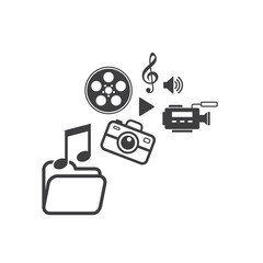 symbol of multimedia folder, vector art.