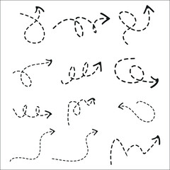 direction sign with dotted line