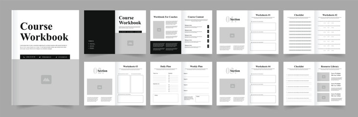 Course Workbook layout template - obrazy, fototapety, plakaty
