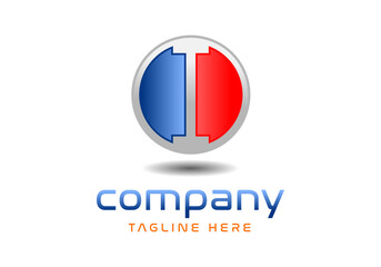 Letter I 3d in a globe logo concept.