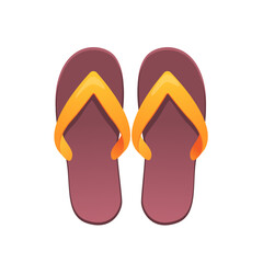 Summer flip-flops.Beach summer shoes.Vector illustration isolated on a white background.