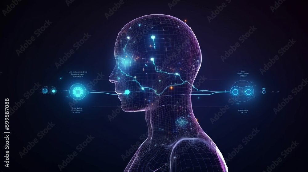 Aufkleber artificial intelligence and science concept. ai generated.