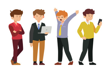 businessman in casual characters set