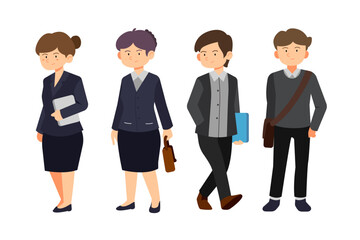 businessman and businesswoman character set