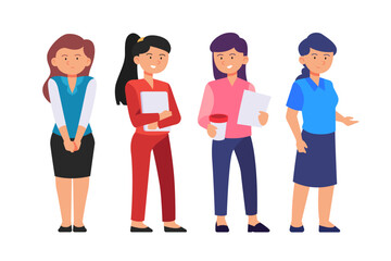 businesswoman in casual characters set