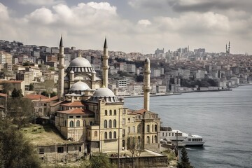 Fototapeta na wymiar beautiful views of istanbul mosque AI