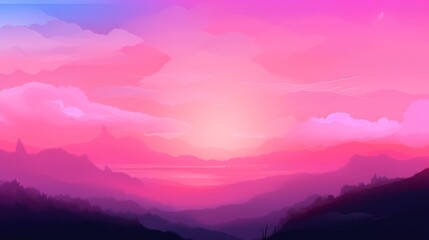 Fototapeta premium Magical pink sunrise sky background. AI generated