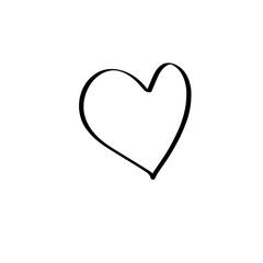 Heart doodle icon. Hand drawn heart vector illustration. Love symbol.