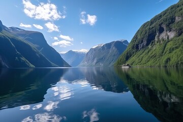 beautiful views of the fjords of norway AI