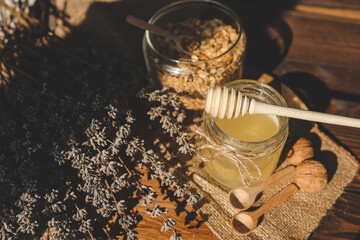 Sweet honey and lavender, good morning concept