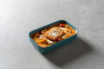 Spicy cream shrimp fondue Korean food dish meal Brick Pasta Rosé Cream Shrimp Tteokbokki Mac and Cheese Potatoes Tomato Meatlover Pasta