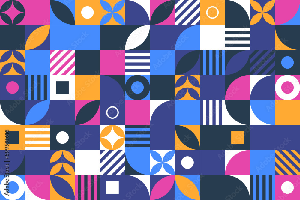 Canvas Prints abstract bauhaus elements shapes seamless background