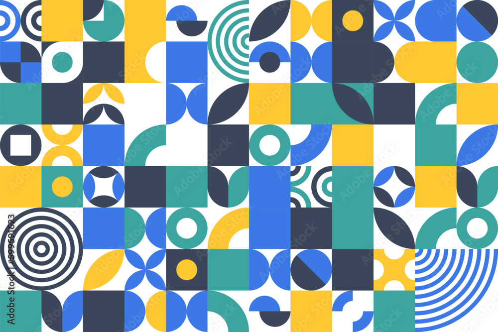Canvas Prints abstract bauhaus elements shapes seamless background