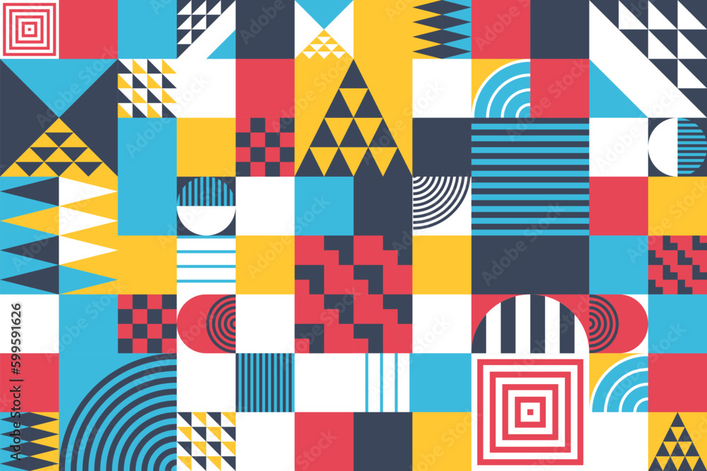 Canvas Prints abstract bauhaus elements shapes seamless background