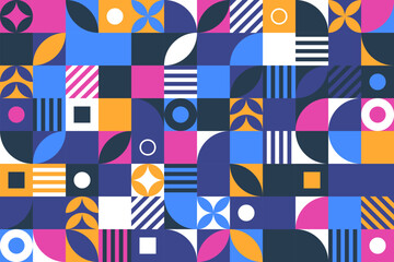 Abstract bauhaus elements shapes seamless background