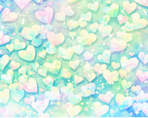 Valentine's day background with watercolor hearts. Vector illustration