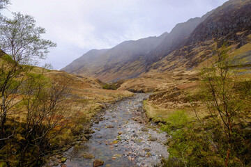 Walk from the Three sisters viewpoint, Ballachulish, Scottish highlands, near Glencoe