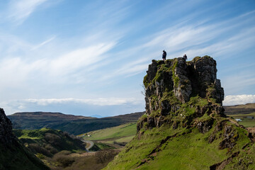 Fototapeta na wymiar View of a cliff in the Fairy Glen on the isle of Skye