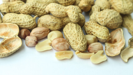 Close-up photo of peanut. Texture of peanut.