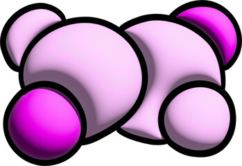 3D pink molecular chain