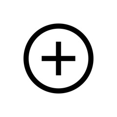 Obraz premium Add, new, plus icon symbol - create icons, more button in thin line, outline
