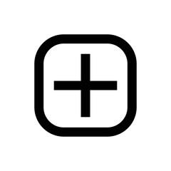 Add, new, plus icon symbol - create icons, more button in thin line, outline