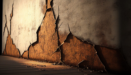 Old background, a scratched brown concrete wall background, Generative AI