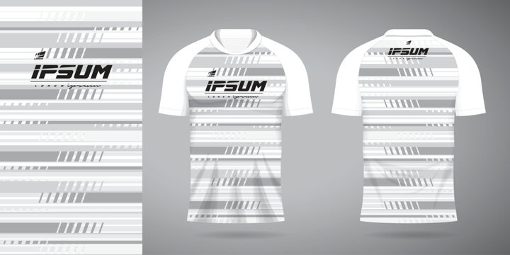 white gray jersey sport uniform shirt design template