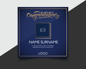 Congratulations social media post - congratulations greeting card lettering template - Design for invitation card, banner, web, header, celebration and flyer.
