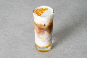 Korean food dish meal americano coffee ice cafe latte coffee ice Orange Latte Grapefruit Cheongade