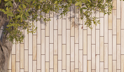 parquet floor background and trees with shadows old wood grain wall decayed traces parquet 3d illustration parquetry