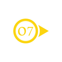 Vector illustration of circle arrow number bullet points from one to twelve 