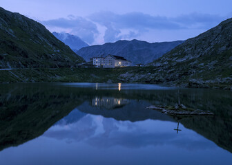 lake and mountains