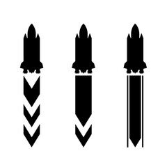 Set of Outer Space Spacecraft Silhouette