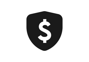 Shield with dollar sign vector icon , Money dollar secure shield