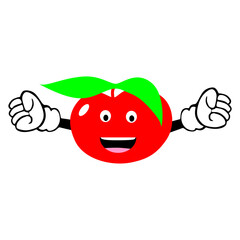 apple cartoon illustration. cherry cartoon illustration