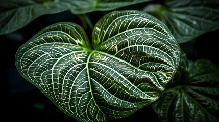 熱帯美：大きな斑点入りの葉っぱの植物の芸術的表現 No.010 | Tropical Beauty: An Artistic Representation of a Large Speckled Leaf Plant Generative AI