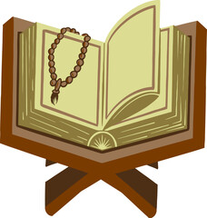 Islamic Holy Quran Hand Drawn Flat Illustration