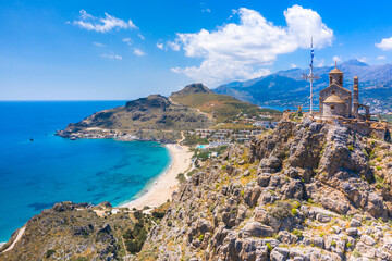 Damnoni beaches in Crete island, Greece near famous resort of Plakias