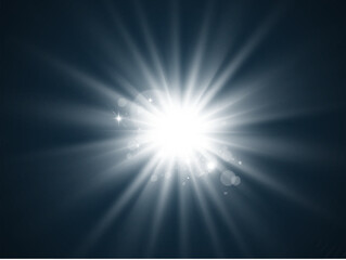 Bright beautiful star.Illustration of a light effect on a transparent background.	
