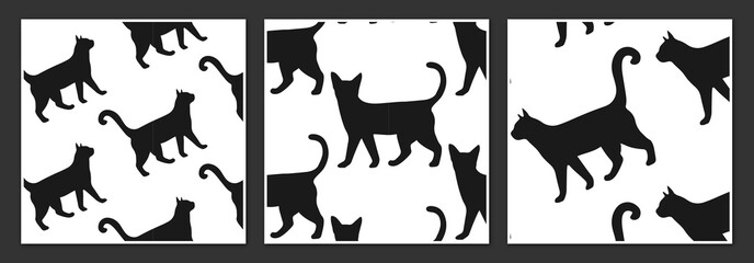 pattern silhouette of a cats
