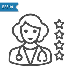 Doctor Rating Icon. Woman Doctor