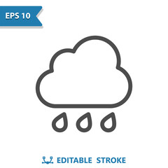 Cloud And Rain Icon - Raining, Storm, Weather