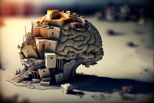 Brain poor condition. Futile, unclaimed, lost organ. Neglected mind as unnecessary. Generative AI