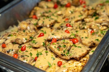 close up of delicious looking fish platter at a fine dining event on a yacht in miami during an event seminar