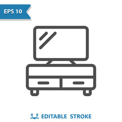 Fototapeta premium TV Stand Icon. Television, Nightstand, Furniture