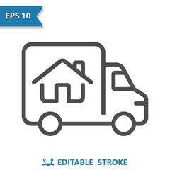 Van Icon. Truck, Delivery Truck, Vehicle, Moving Van, House, Home