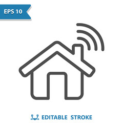 Smart Home Icon. House, Wireless, Wi-Fi, WiFi