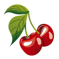Illustration vectorielle cerise, rouge et vert